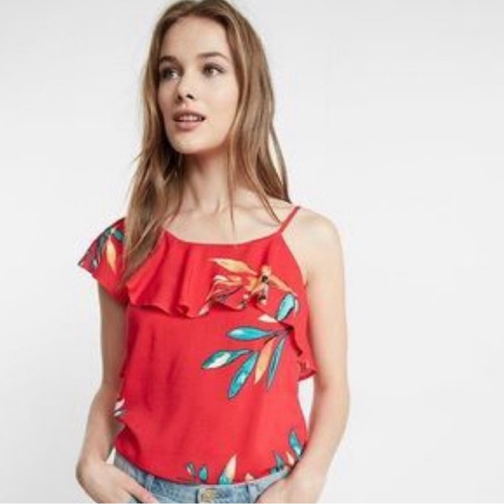 Express Floral Ruffle Top
